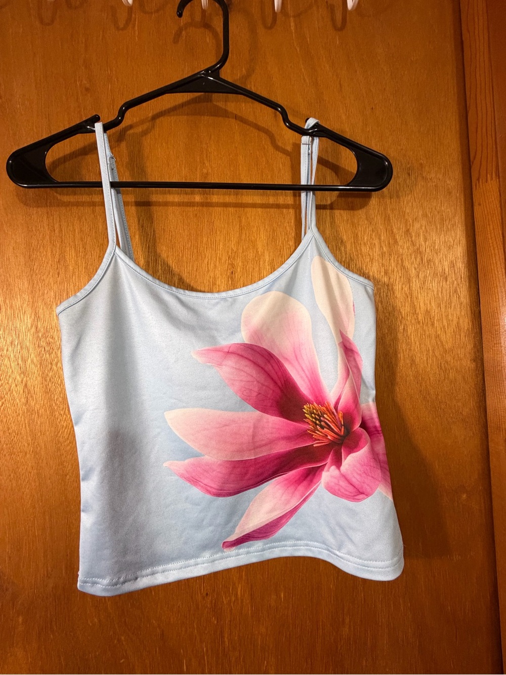 Edikted Light Blue Cami with Pink Floral Magnolia